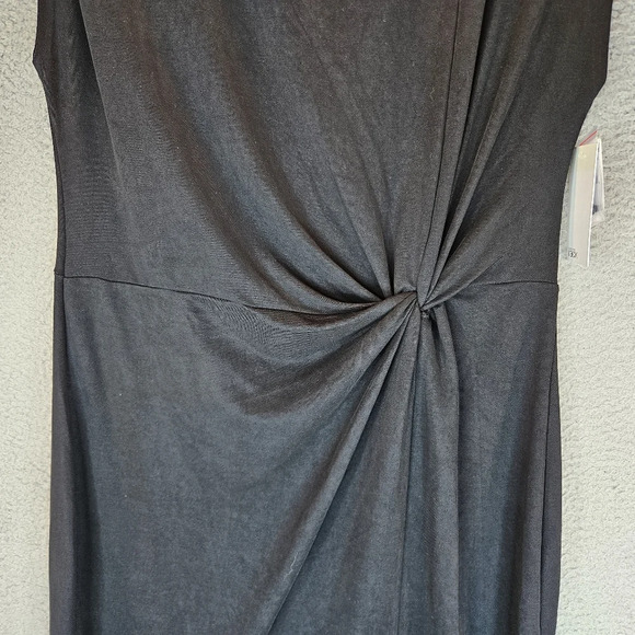Nordstrom Rack Womens Black Midi Dress Sz XL Modal Blend Side Tie Knot So Soft - Picture 3 of 12
